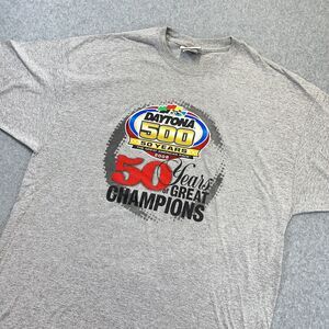 Daytona 500 NASCAR T-Shirt Mens 2XL XXL Grey 50 Year Anniversary 2008 Y2K VTG
